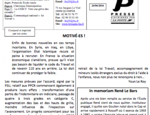 Bulletin de juin 2016