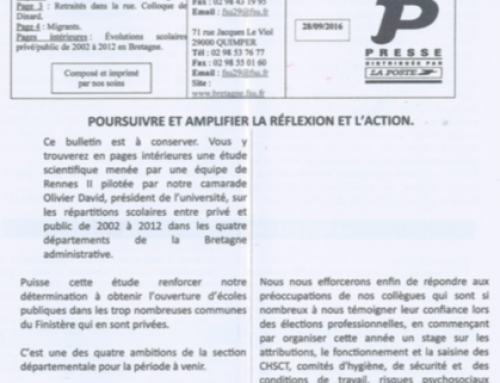Bulletin de septembre 2016