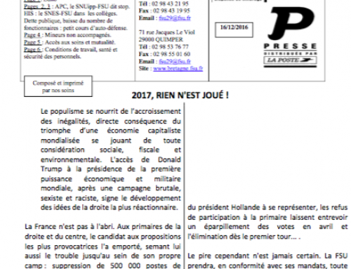 Bulletin de décembre 2016