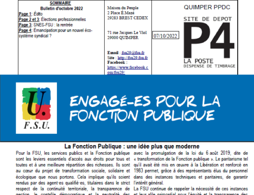 Bulletin n°1 – octobre 2022