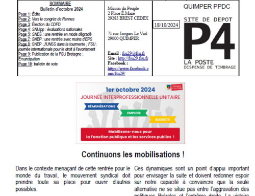 Bulletin n°1 – octobre 2024