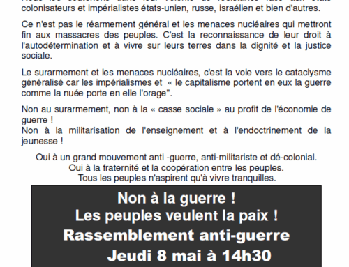 CIAN 29: Rassemblement pour la paix du jeudi 8 mai